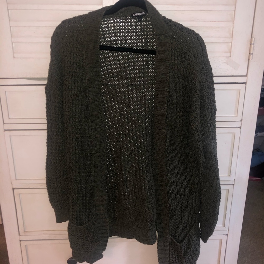 Express Dark Green Cardigan